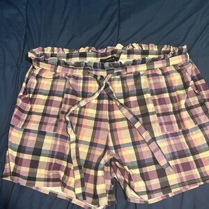 Torrid High Waist Purple and Yellow Shorts